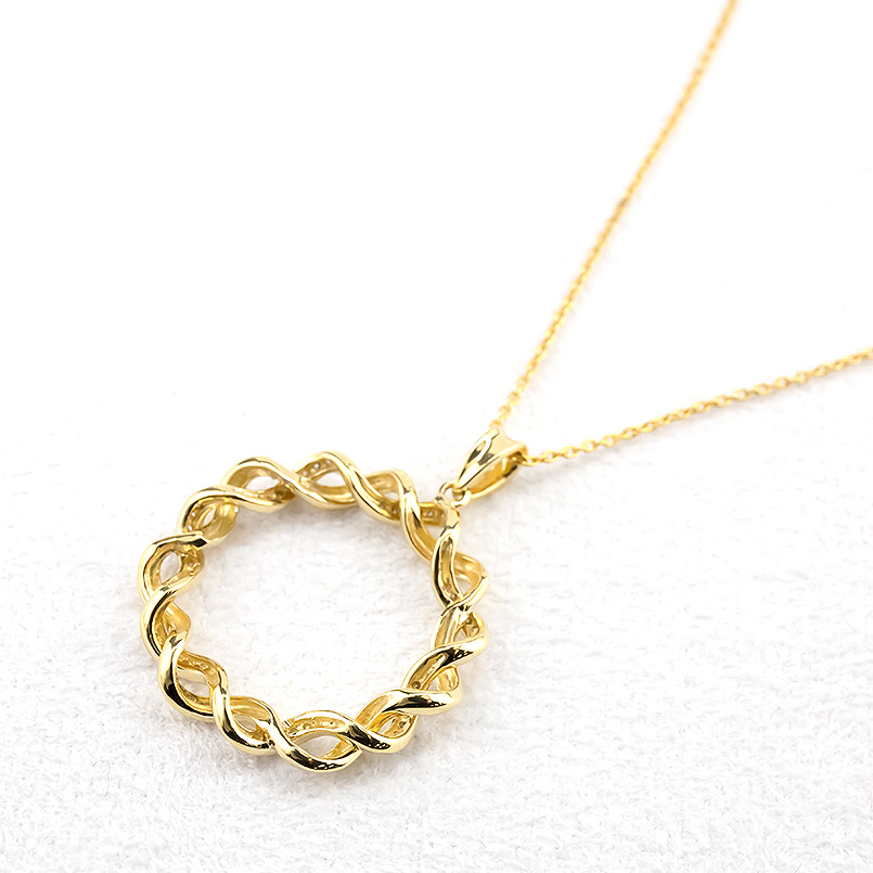 ジュエリー工房アトラス 18金 ネックレス トップ ダイヤモンド 