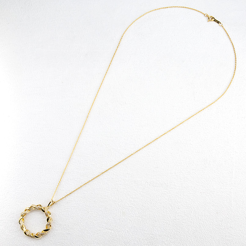 ジュエリー工房アトラス 18金 ネックレス トップ ダイヤモンド