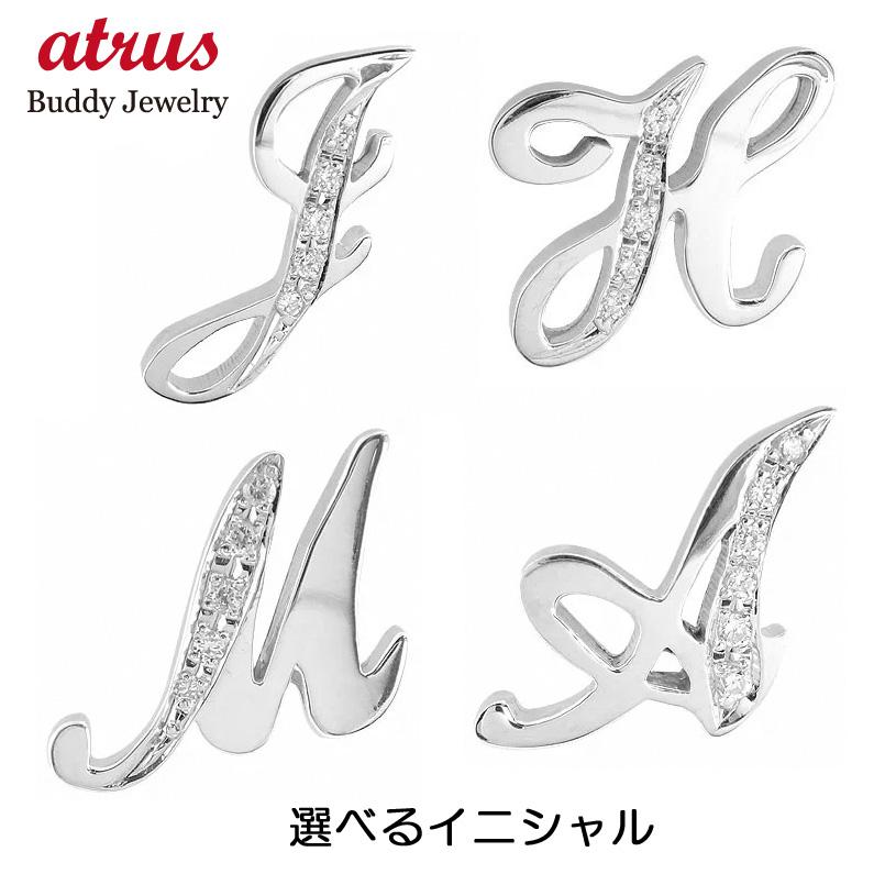 メンズ プラチナピンブローチ ダイヤモンド ラペルピン 選べるイニシャル ブローチ ダイヤ 0.07ctブローチ 筆記体 タイタック タイピン タックピン(28866円)