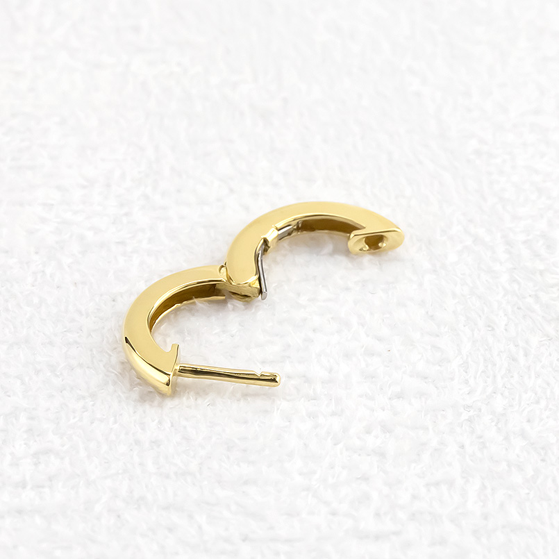18金 ピアス 片耳 フープピアス 中折れ式 バネ レディース ゴールド イエローゴールドk18 18k 女性 あすつく 送料無料 セール saleの画像
