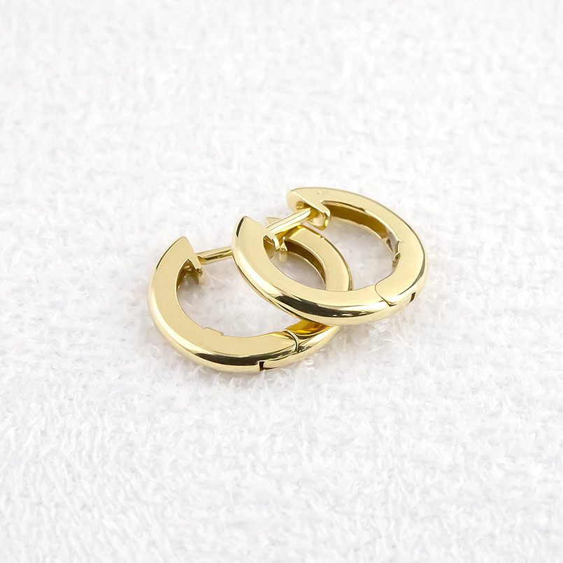 18金 ピアス 片耳 フープピアス 中折れ式 バネ レディース ゴールド イエローゴールドk18 18k 女性 あすつく 送料無料 セール saleの画像