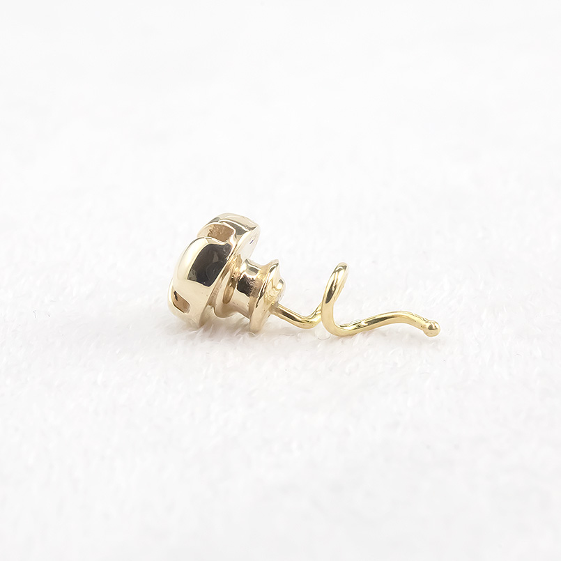 18金 10金 片耳ピアス ネジ つけっぱなし キャッチのいらないピアス レディース イエローゴールド 地金 キャッチナッシャー 簡単装着 送料無料 セール saleの画像