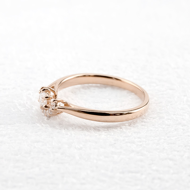 婚約指輪 安い 18金 リング ダイヤモンド レディース 指輪 ピンクゴールドk18 ピンキーリング ダイヤ ハーフヘイロー 女性 プラスミミ 送料無料 セール SALE｜atrus｜11