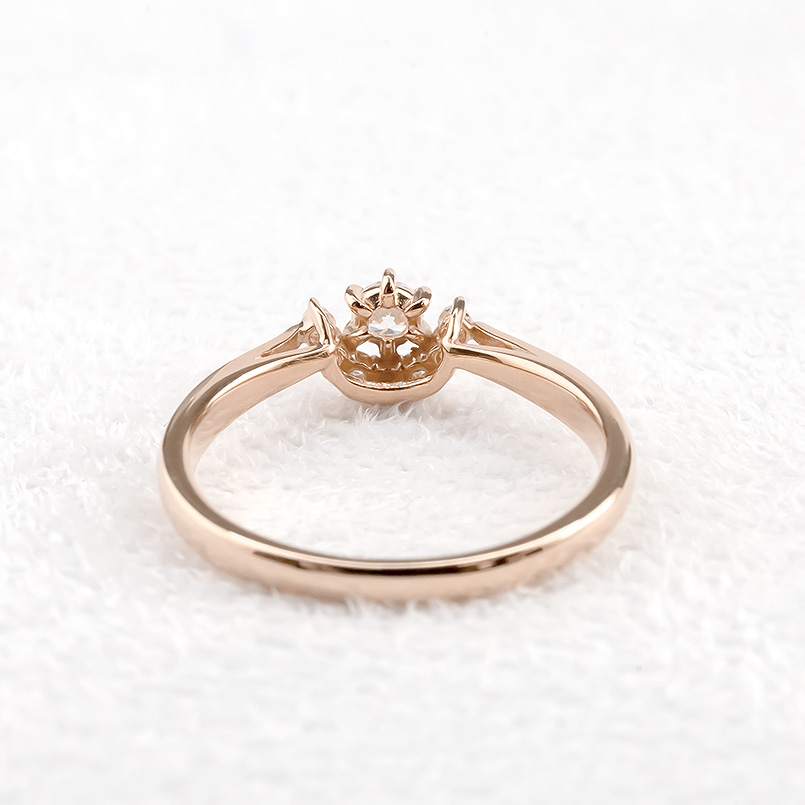 婚約指輪 安い 18金 リング ダイヤモンド レディース 指輪 ピンクゴールドk18 ピンキーリング ダイヤ ハーフヘイロー 女性 プラスミミ 送料無料 セール SALE｜atrus｜10