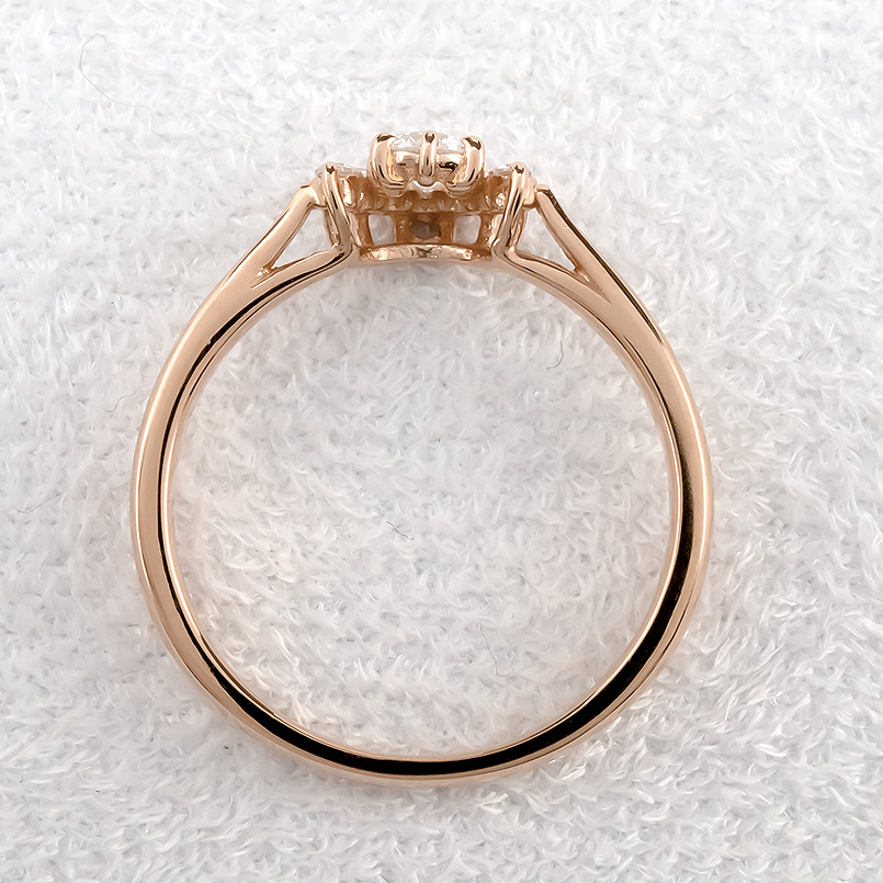 婚約指輪 安い 18金 リング ダイヤモンド レディース 指輪 ピンクゴールドk18 ピンキーリング ダイヤ ハーフヘイロー 女性 プラスミミ 送料無料 セール SALE｜atrus｜09
