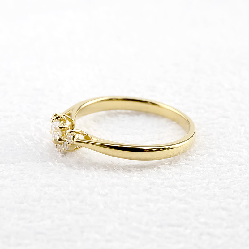 婚約指輪 安い 18金 リング ダイヤモンド レディース 指輪 イエローゴールドk18 ピンキーリング ダイヤ ハーフヘイロー 女性 プラスミミ 送料無料 セール SALE｜atrus｜11