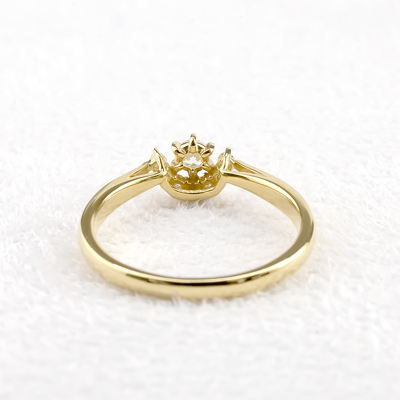婚約指輪 安い 18金 リング ダイヤモンド レディース 指輪 イエローゴールドk18 ピンキーリング ダイヤ ハーフヘイロー 女性 プラスミミ 送料無料 セール SALE｜atrus｜10