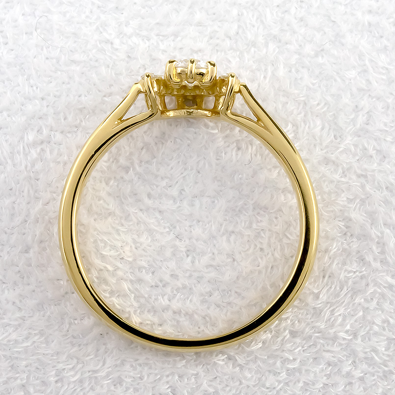 婚約指輪 安い 18金 リング ダイヤモンド レディース 指輪 イエローゴールドk18 ピンキーリング ダイヤ ハーフヘイロー 女性 プラスミミ 送料無料 セール SALE｜atrus｜09