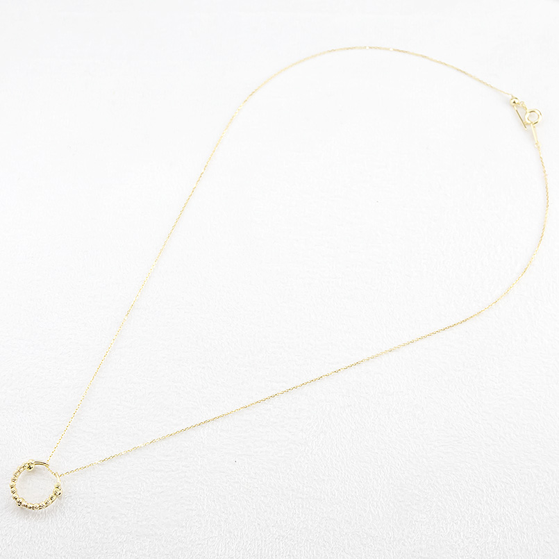 18金 イヤーカフ ネックレス 2way ミラーボール カット ゴールド イエローゴールドk18 ペンダントトップ イヤークリップ 片耳用の画像