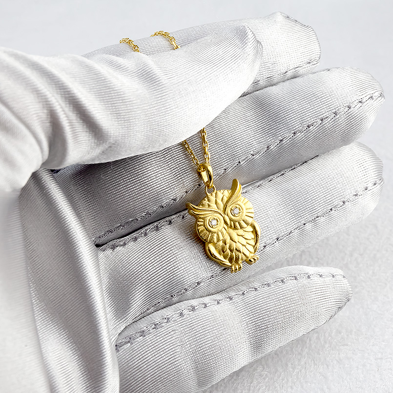 24金 ネックレス トップ 純金 ふくろう ダイヤモンド メンズ ゴールド 24K ペンダントトップ 金 k24 ペンダント ネックレス フクロウ 梟 送料無料 セール SALE