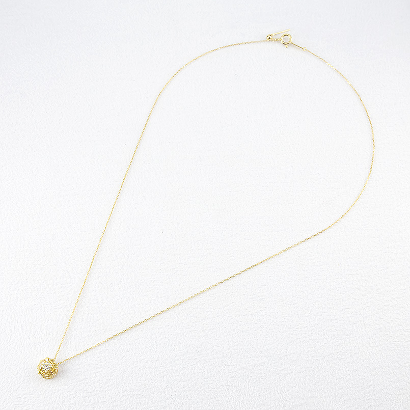 18金 ネックレス ペンダントトップ ライトイエローダイヤモンド イエローベリル 取り巻き レディース 18k ペンダント エレジャス あすつく 送料無料 saleの画像