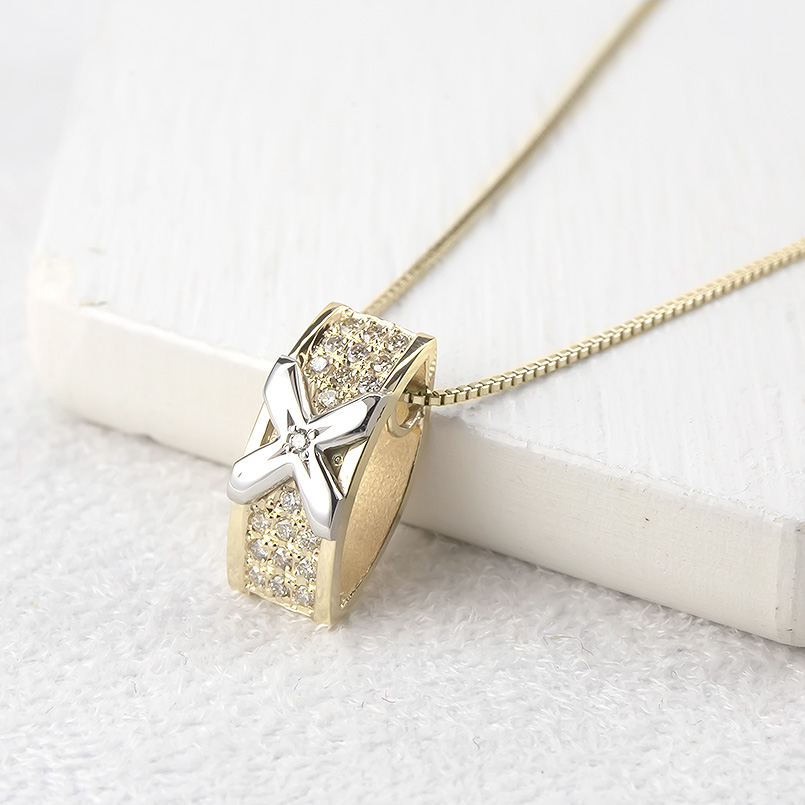 ゴールド プラチナ ネックレス ペンダントトップ メンズ ダイヤモンド クロス k10 pt900 コンビ ペンダント コントラッド 東京 送料無料 saleの画像