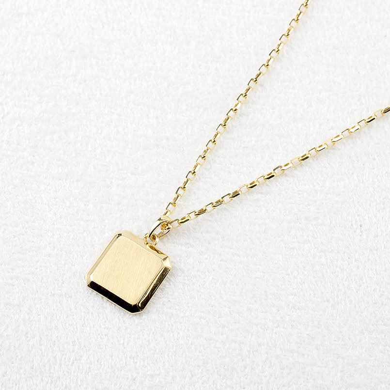 18金 ネックレス トップ メンズ プレート リバーシブル カット ゴールド イエローゴールドk18 ペンダント カットアズキチェーン スライド 送料無料 セール saleの画像