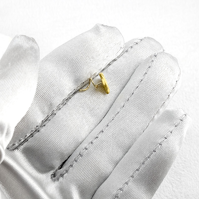 24金 ピアス 純金 ダイヤモンド 片耳ピアス メンズ 千鳥 キャッチのいらないピアス イエローゴールドk18 18金 キャッチナッシャー 簡単装着 和風 送料無料 saleの画像