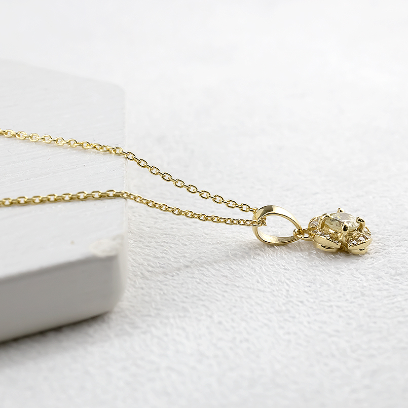18金 ネックレス トップ ライトイエローダイヤモンド 一粒 大粒 ダイヤモンド ペンダントトップ レディース ゴールド 18k シンプル 人気 送料無料 セール saleの画像