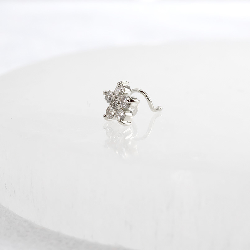 プラチナ 片耳ピアス ダイヤモンド 0.19ct 花 キャッチのいらないピアス レディース pt900 キャッチナッシャー つけっぱなし あすつく 送料無料 saleの画像