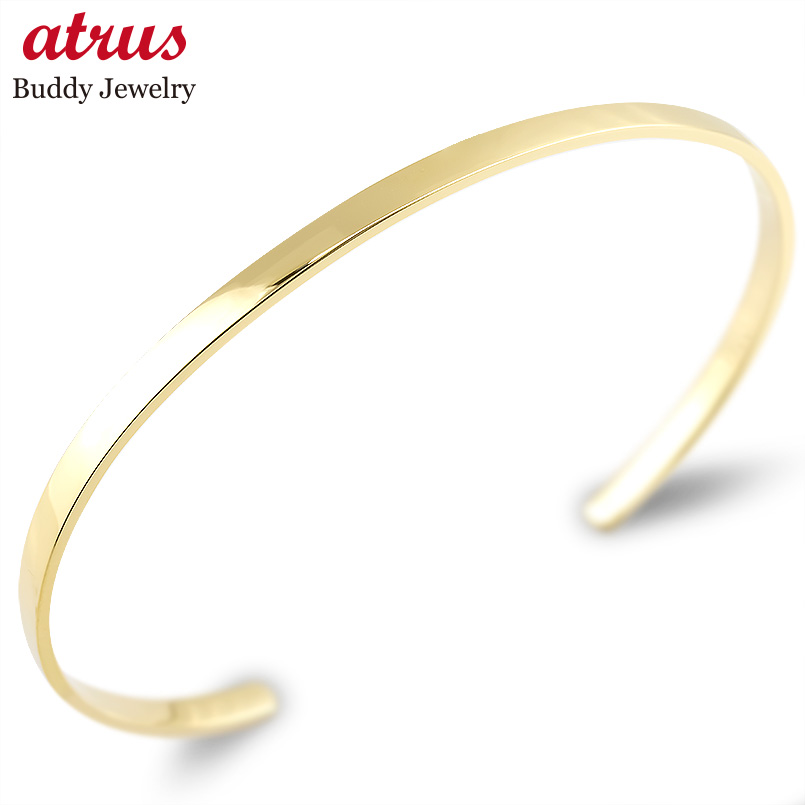 ゴールド バングル レディース 3ミリ幅 ブレスレット 10金 イエローゴールドk10 鍛造 平角 シンプル 地金 女性 送料無料 セール SALE(61180円)