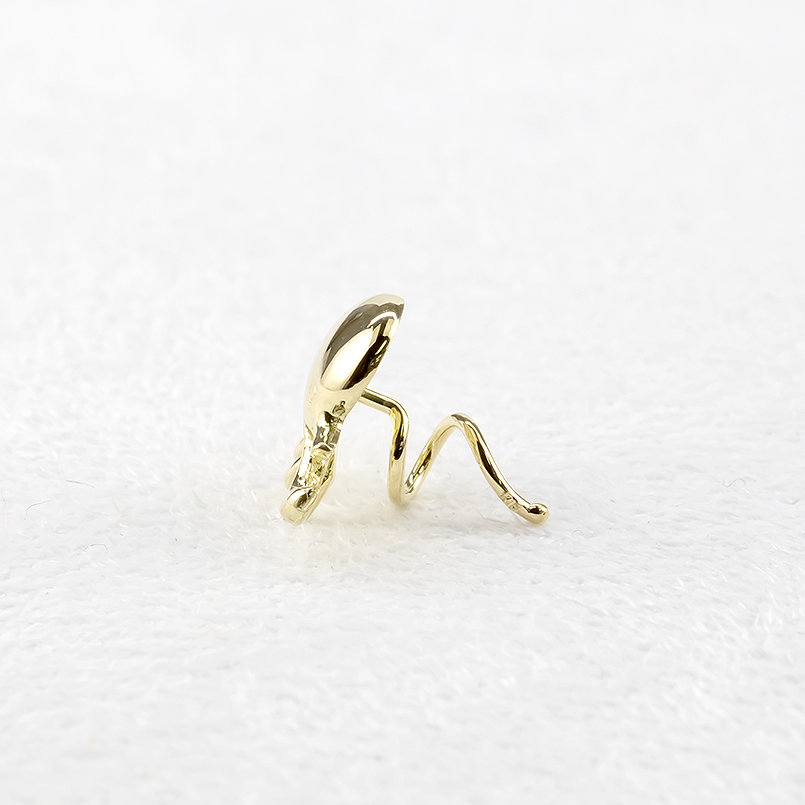 18金 片耳ピアス オクトパス タコ キャッチのいらないピアス レディース ゴールド イエローゴールドk18 キャッチナッシャー 地金 マリン つけっぱなし 送料無料の画像