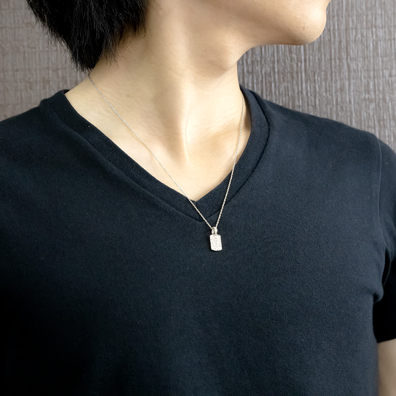 プラチナ ネックレス トップ メンズ ダイヤモンド pt900 ペンダント シンプル 男性 人気 送料無料 セール saleの画像