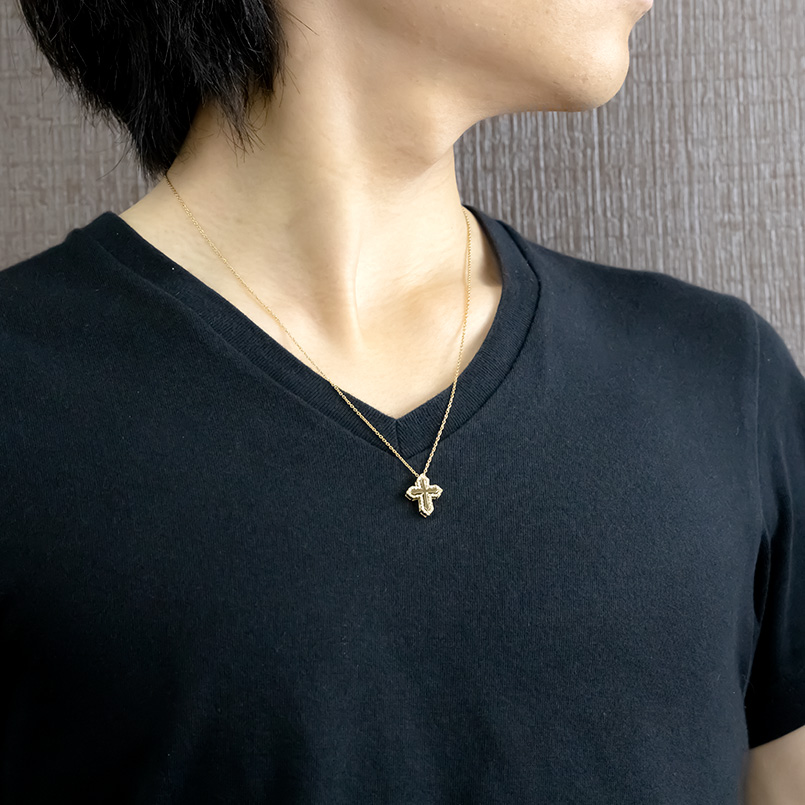 ジュエリー工房アトラス 18金 ネックレス トップ メンズ クロス