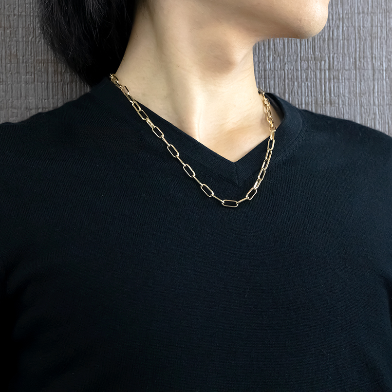 海外品 18金 ネックレス メンズ チェーンのみ 選べる長さ 50cm 60cm 中空 クリップチェーン ゴールド イエローゴールドk18 18k 地金 男性 送料無料 セール SALE 【PET1707278756】(62400円)