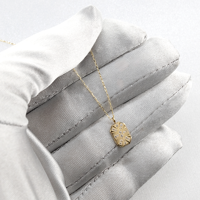 18金 ネックレス ダイヤモンド メンズ イエローゴールドk18 18k ペンダントトップ グリームカットチェーン スライド式 男性 あすつく 送料無料 セール saleの画像