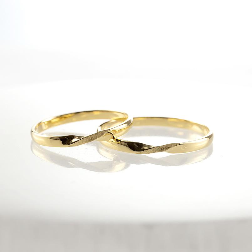 18金 ペアリング 2本セット 結婚指輪 指輪 ペア 華奢 細い マリッジリング ゴールド 18k イエローゴールドk18 大人 スイートペアリィー 送料無料 セール saleの画像