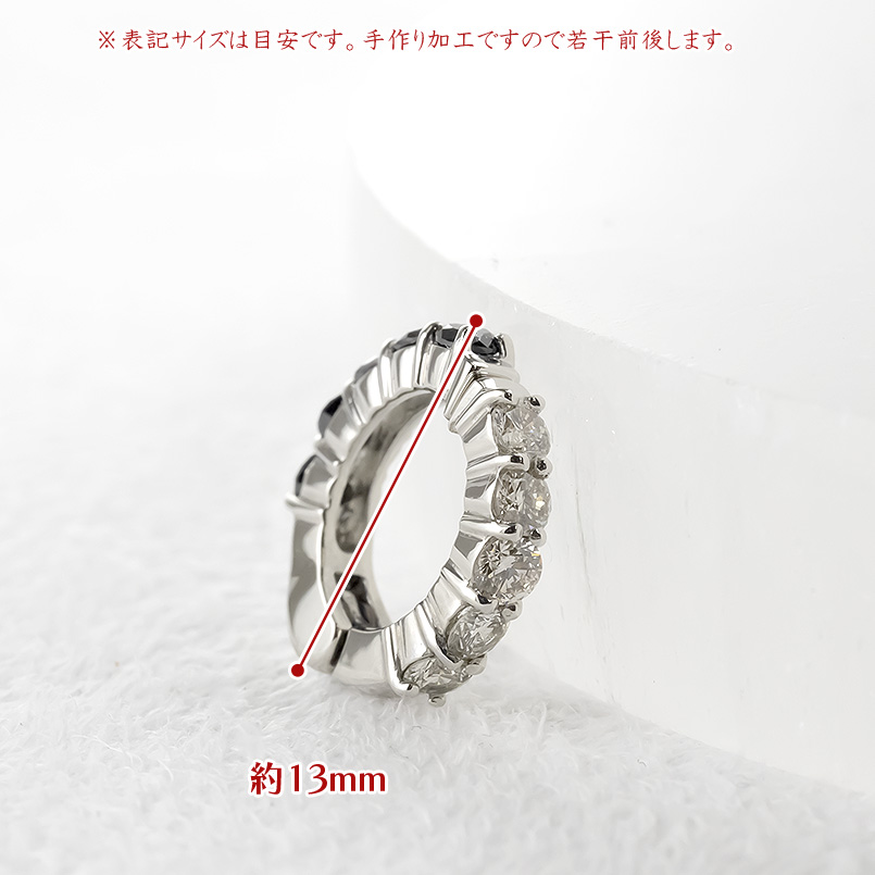 プラチナ ピアリング 正規品 ダイヤモンド ブラックダイヤ 片耳 pt900 フープ 痛くないイヤリング リバーシブル 男女兼用 あすつく セール saleの画像