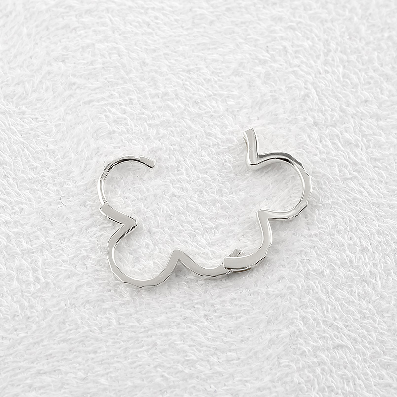 18金 フープピアス レディース 片耳 クローバー 地金 中折れ式 四葉 ゴールド 18k シンプル ホワイトゴールドk18 女性 あすつく 送料無料 セール saleの画像