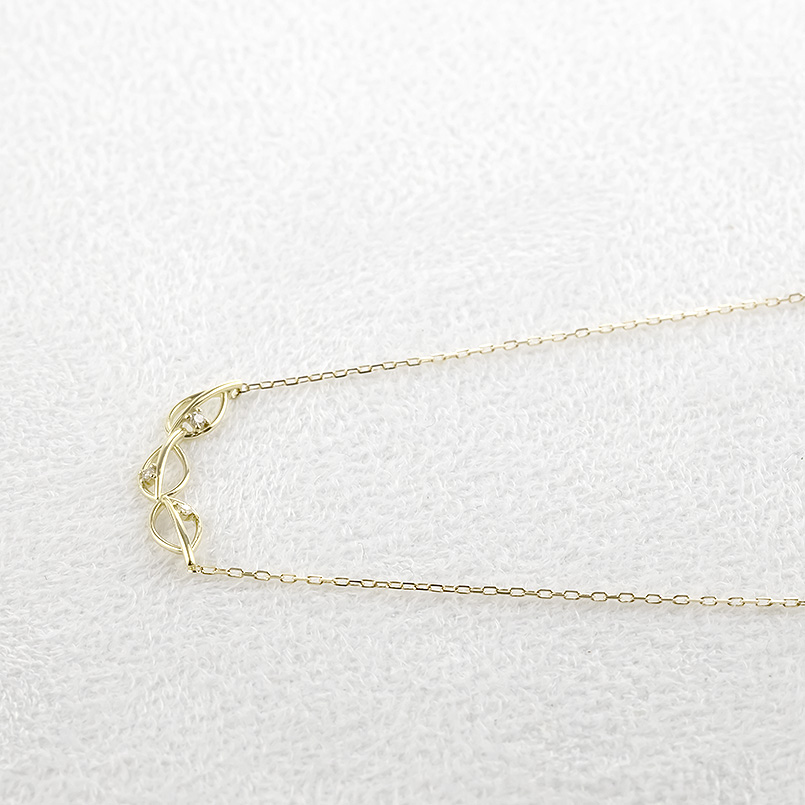 18金 ネックレス ダイヤモンド リーフ レディース チェーン ゴールド 18k シンプル スリーストーン イエローゴールドk18 男女兼用 あすつく 送料無料 セールの画像