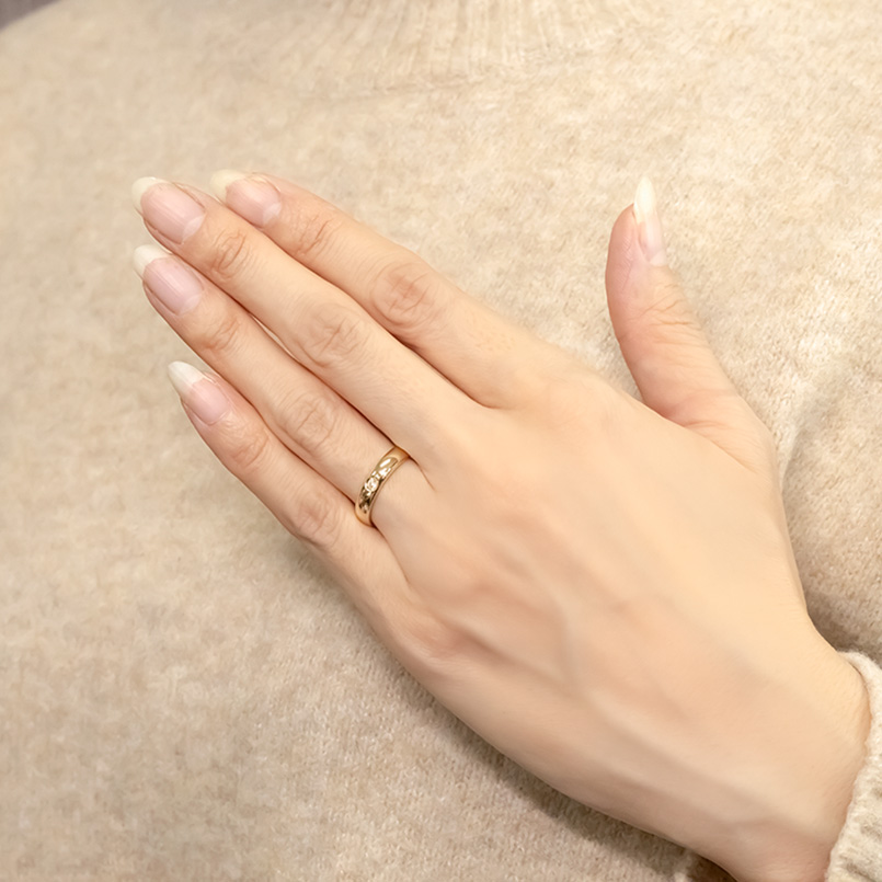 結婚指輪 18金 ペアリング 2本セット ダイヤモンド 一粒 太め シンプル 指輪 ペア マリッジリング ゴールド 18k イエローゴールドk18 大人 送料無料 セール SALE_2