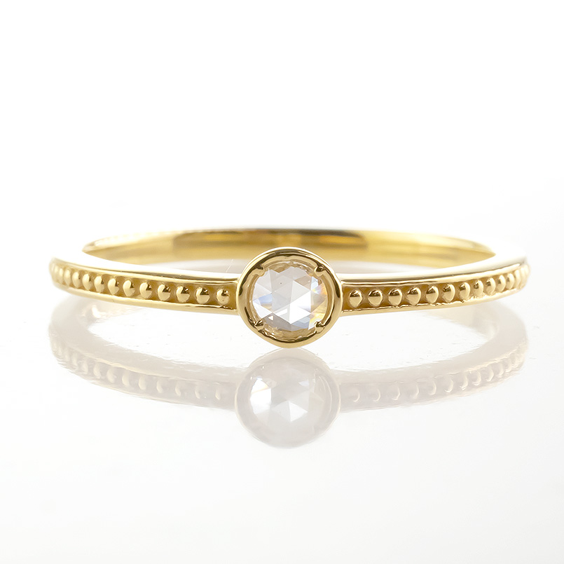 18金 リング ダイヤモンド 一粒 レディース 細め 華奢 ゴールド 18k ダイヤ 0.05ctup VS 婚約指輪 ピンキーリング ソーティングカード付 送料無料 セール saleの画像