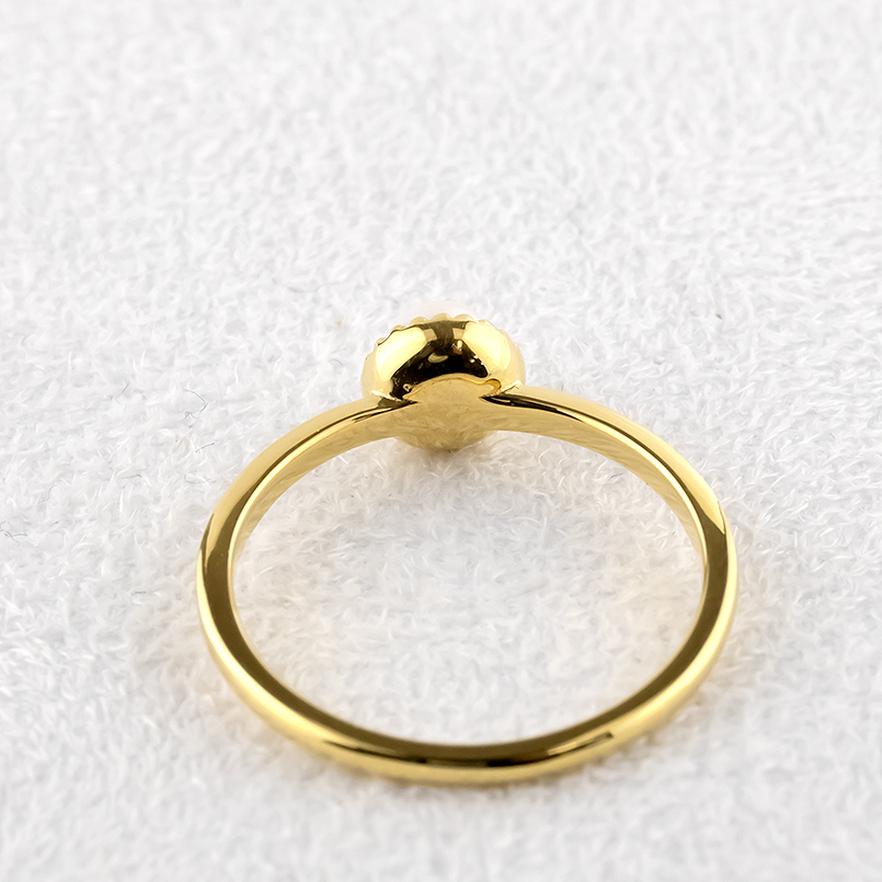 婚約指輪 18金 リング パール 真珠 レディース 細め 華奢 ゴールド 18k アコヤ あこや真珠 ピンキーリング ミル打ち シンプル フォーマル 送料無料 セール saleの画像