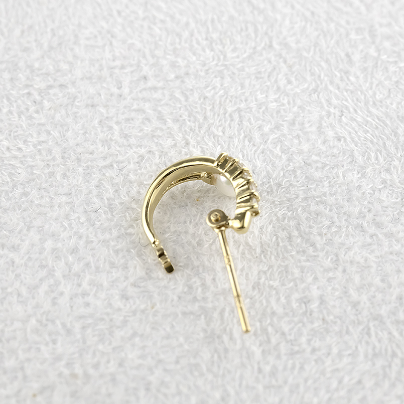 18金 フープピアス 真珠 パール ダイヤモンド ゴールド 18k ピアス フープ ペア イエローゴールドk18 フォーマル 男女兼用 あすつく 送料無料 セール saleの画像