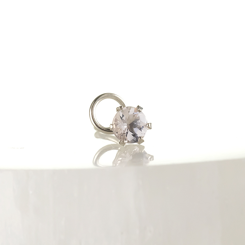 プラチナ ピアス ピンクトパーズ 片耳 メンズ pt900 つけっぱなし 簡単装着 キャッチのいらないピアス キャッチナッシャー あすつく 送料無料 セール saleの画像