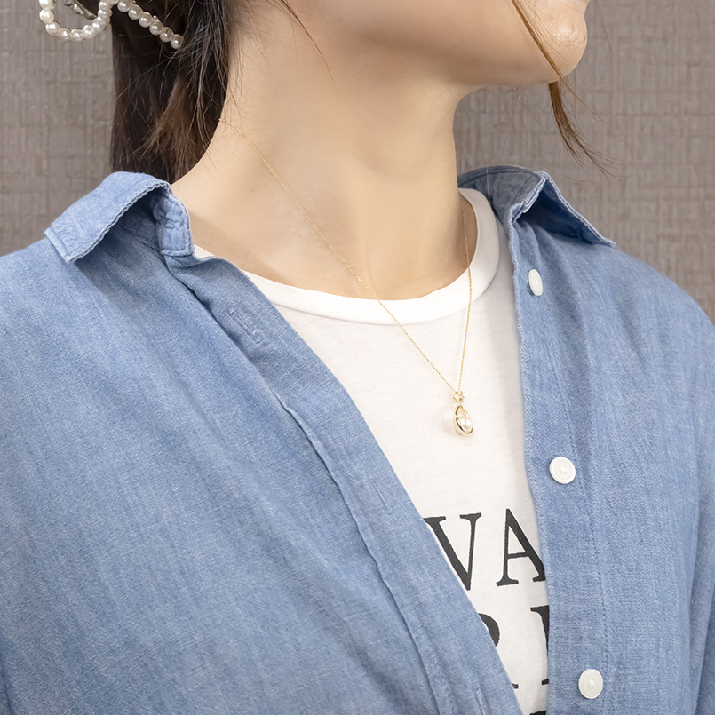 18金 ネックレス パール 真珠 あこや ダイヤモンド レディース ドロップ ゴールド 18k フォーマル シンプル 送料無料 セール saleの画像