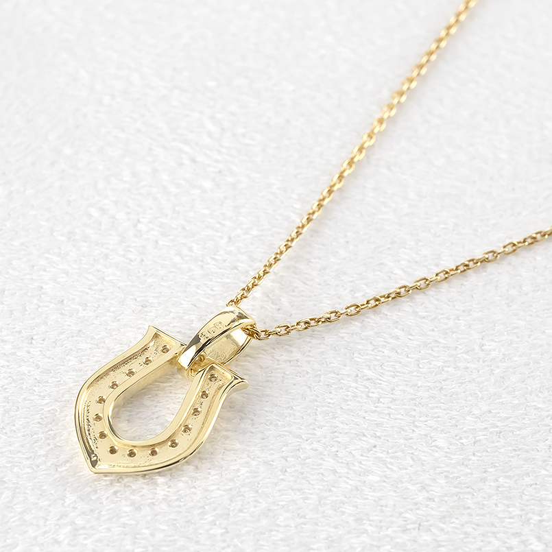 18金 ネックレス トップ ダイヤモンド 馬蹄 メンズ チェーン ゴールド 18k ペンダントトップ ホースシュー 蹄鉄 シンプル 送料無料 セール saleの画像