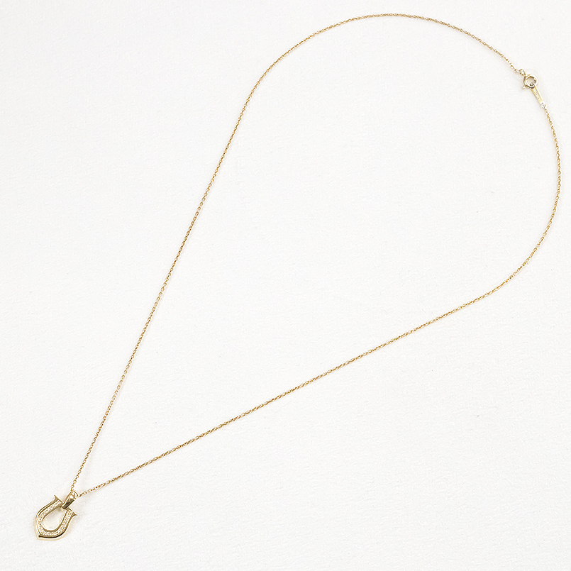 18金 ネックレス トップ ダイヤモンド 馬蹄 メンズ チェーン ゴールド 18k ペンダントトップ ホースシュー 蹄鉄 シンプル 送料無料 セール saleの画像