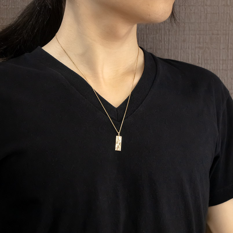 18金 ネックレス ペンダントトップ メンズ ゴールド 18k トップ ペンダントヘッド バーネックレス プレート シンプル 人気 あすつく 送料無料 セール saleの画像