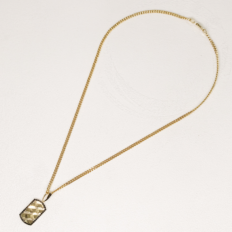 18金 ネックレス ペンダントトップ メンズ ブラックダイヤモンド ゴールド 18k トップ ペンダントヘッド プレート シンプル あすつく 送料無料 セール saleの画像