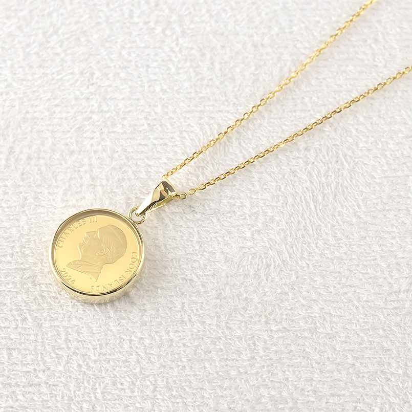 ジュエリー工房アトラス 24金 コイン ネックレス ペンダントトップ 