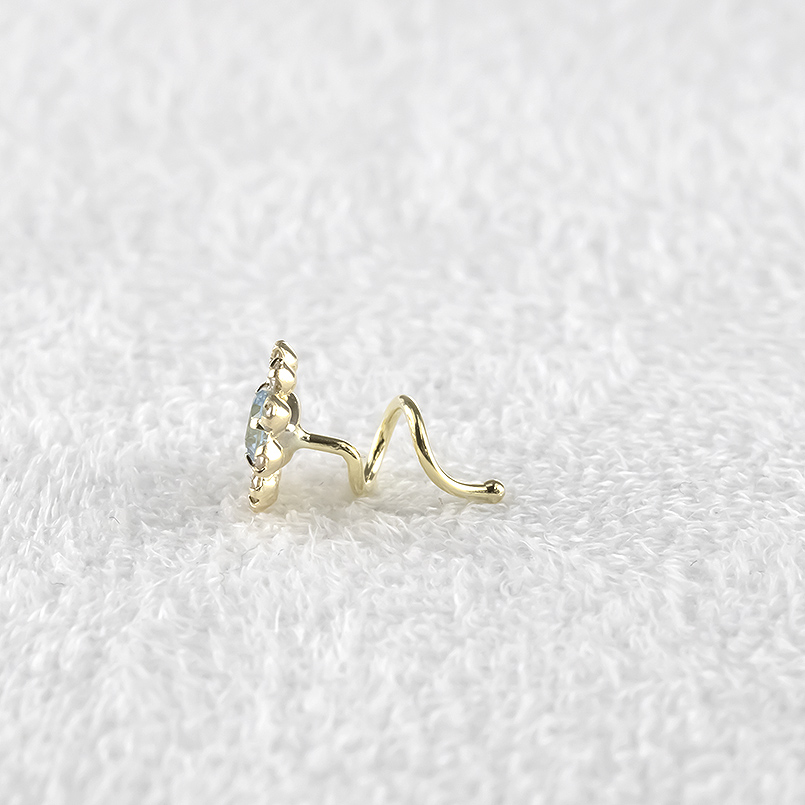 18金 ピアス ダイヤモンド 選べる 天然石 片耳 レディース ゴールド 18k 簡単装着 キャッチのいらないピアス キャッチナッシャー あすつく 送料無料 セール saleの画像