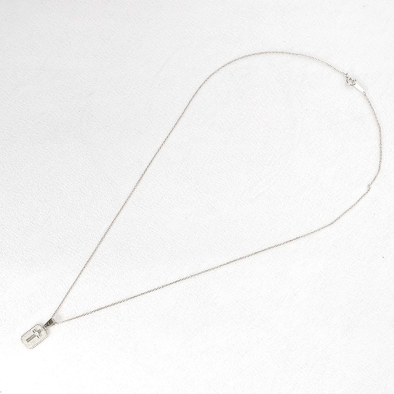 プラチナ ネックレス ペンダントトップ クロス pt999 ダイヤモンド 純プラチナ トップ インゴット型 シンプル 男女兼用 送料無料 セール saleの画像