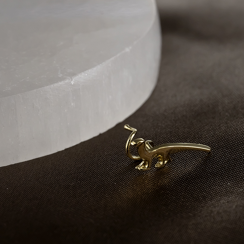 18金 恐竜 ピアス 片耳 ゴールド 18k ...の詳細画像5