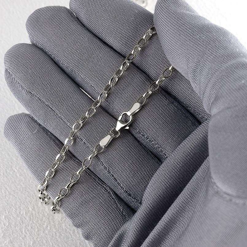 18金 ネックレス チェーンのみ 60cm あずき アズキ 小豆 中空 ホワイトゴールド 18k チェーン ロングネックレス 人気 男女兼用 ITALY あすつく 送料無料 セールの画像