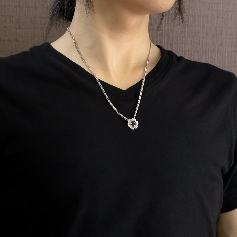 プラチナ ネックレス メンズ ブラックダイヤモンド 一粒 大粒 ペンダントトップ 喜平 pt900 トップ おしゃれ 人気 コントラッド 東京 送料無料 セール saleの画像