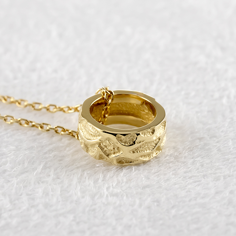 18金 ネックレス メンズ トップ リング ゴールド 18k ペンダントトップ ヘッド シンプル 人気 おしゃれ 送料無料 セール saleの画像