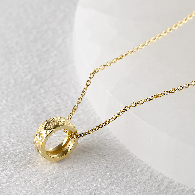 18金 ネックレス メンズ トップ リング ゴールド 18k ペンダントトップ ヘッド シンプル 人気 おしゃれ 送料無料 セール saleの画像