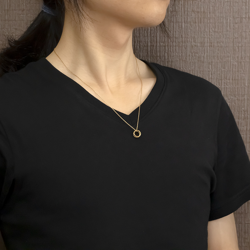 18金 ネックレス メンズ トップ リング ゴールド 18k ペンダントトップ ヘッド シンプル 人気 おしゃれ 送料無料 セール saleの画像