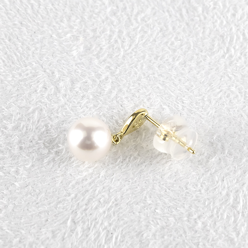 18金 ピアス パール レディース ダイヤモンド ペア ゴールド 18k アコヤ あこや真珠 フォーマル 本真珠 ツユ ドロップ イエローゴールドK18 あすつく 送料無料の画像